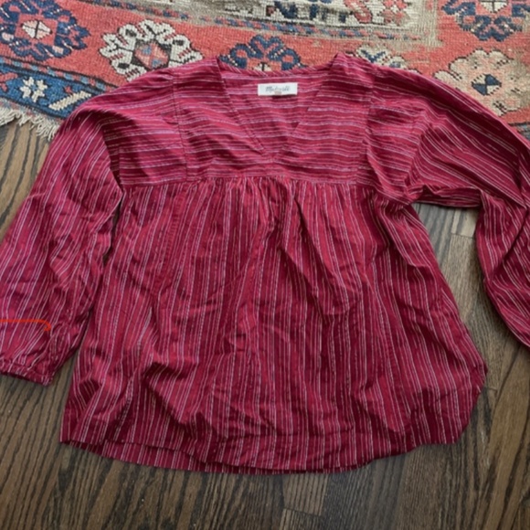 Madewell Swingy Peasant Top in Metallic Stripe XS - Picture 11 of 11